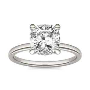 Cushion Custom Hidden Halo Classic Engagement Ring image, 